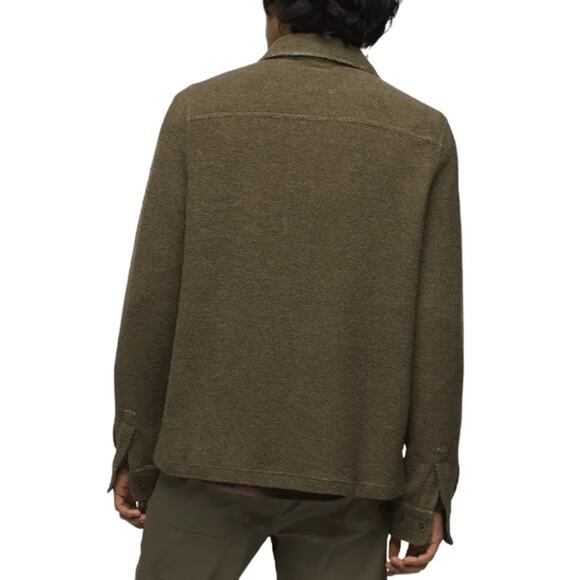 Prana IncrediWool Overshirt Men's L Slate Green Heather Slim Fit Performance - Picture 2 of 10